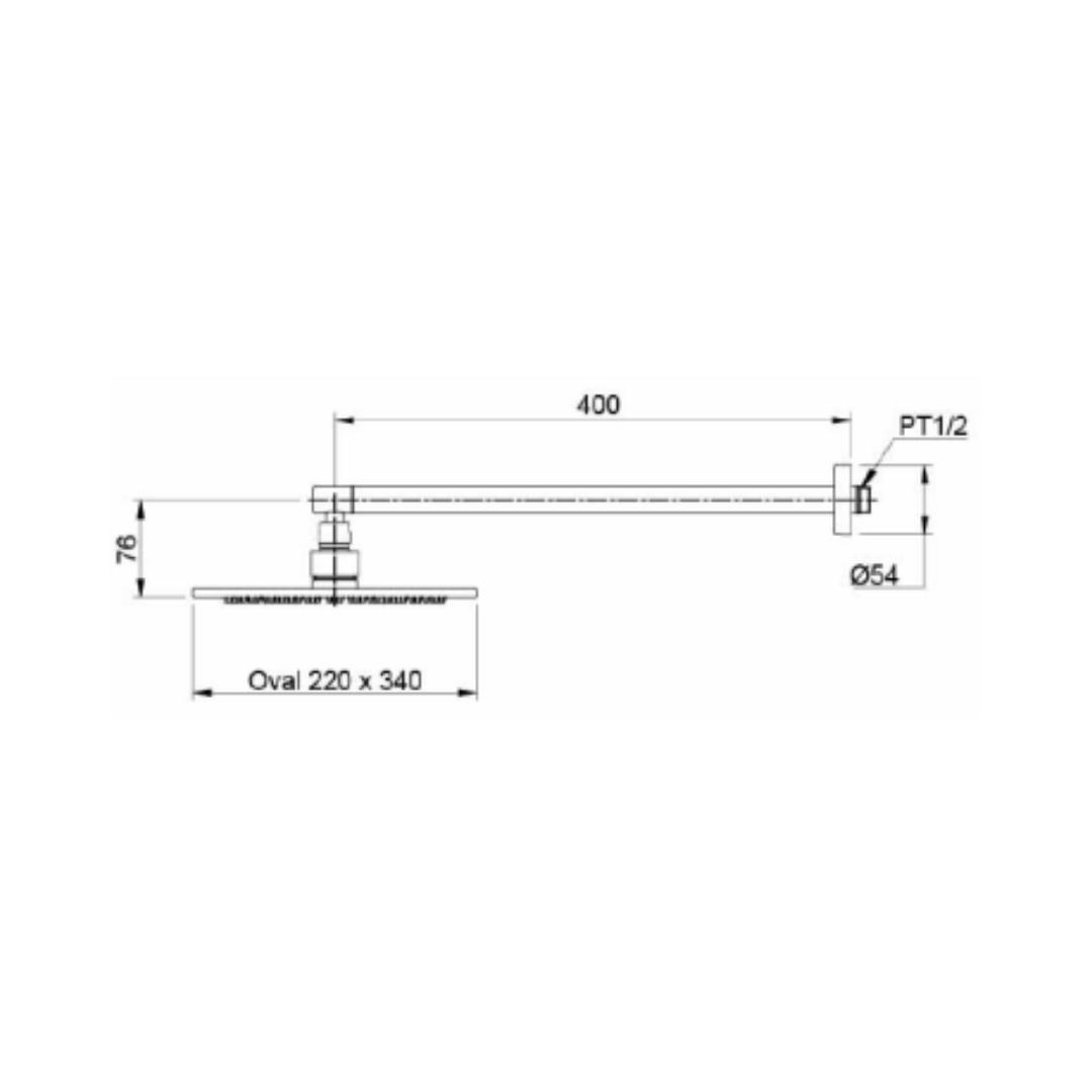 Toto Single Flow Overhead Shower TX488SLZ - Chrome