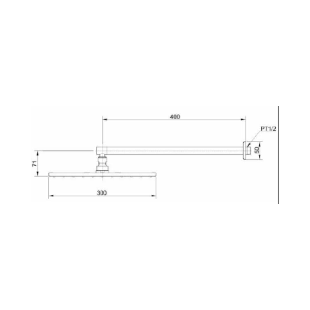 Toto Single Flow Overhead Shower TX488STN - Chrome