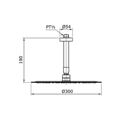 Toto Single Flow Overhead Shower TX491SI - Chrome