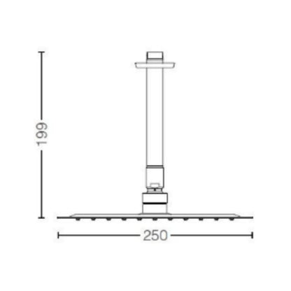 Toto Single Flow Overhead Shower TX491ST - Chrome