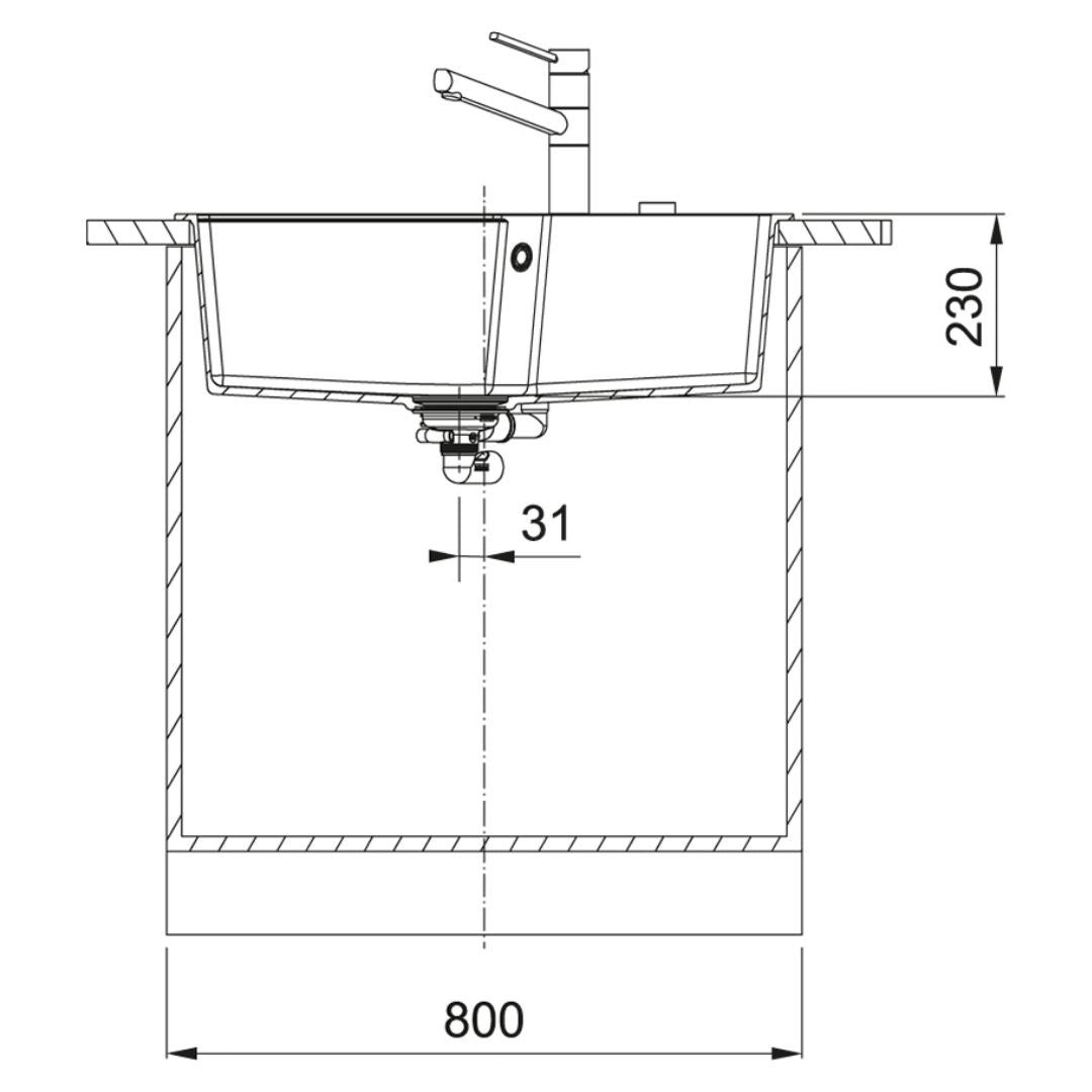 Franke Fragnite Sink Urban Fragranite Series URBAN RANGE UBG 610 210 78 ( 30.5 x 19.5 inches )  -  Onyx