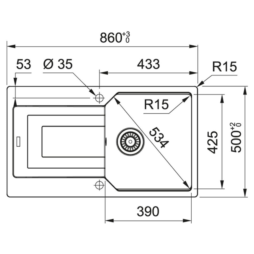 Franke Fragnite Sink Urban Fragranite Series URBAN RANGE UBG 611 211 86 ( 34 x 20 inches )  -  Oat Meal