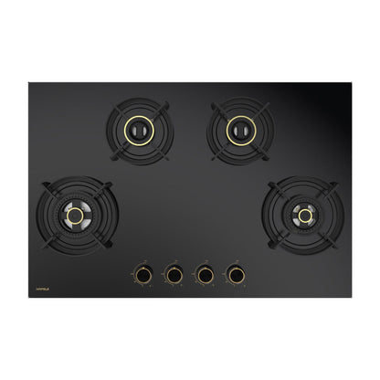 Hafele Built In Oven CELIA 70 + Hafele Built-In Microwave ENZO + Hafele 75 cm Wall Mounted Chimney TERESA T-75 BLDC + Hafele 80 cm 4 Burner Hob Vesta Series VESTA 480