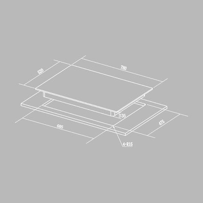 Hafele 80 cm 4 Burner Hob Vesta Series VESTA 480