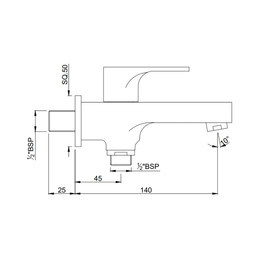 Jaquar WC Area 2 Way Bib Tap Vignette Prime VGP-ABR-81041 - Antique Bronze
