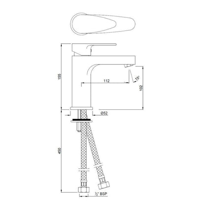 Jaquar Table Mounted Regular Basin Mixer Vignette Prime VGP-BLM-81011B - Black Matt