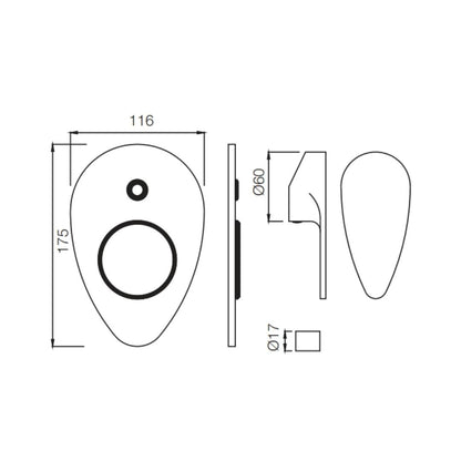 Jaquar 2 Way Diverter Vignette Prime VGP-CHR-81079NK High Flow - Chrome Finish