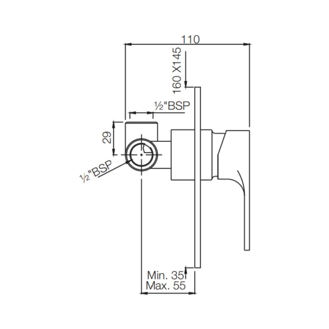 Jaquar 1 Way Diverter Vignette Prime VGP-GDS-81227K Normal Flow - Gold Dust Finish