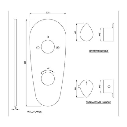 Jaquar 2 Way Thermostatic Diverter Vignette Prime VGP-GDS-81681 Normal Flow - Gold Dust Finish