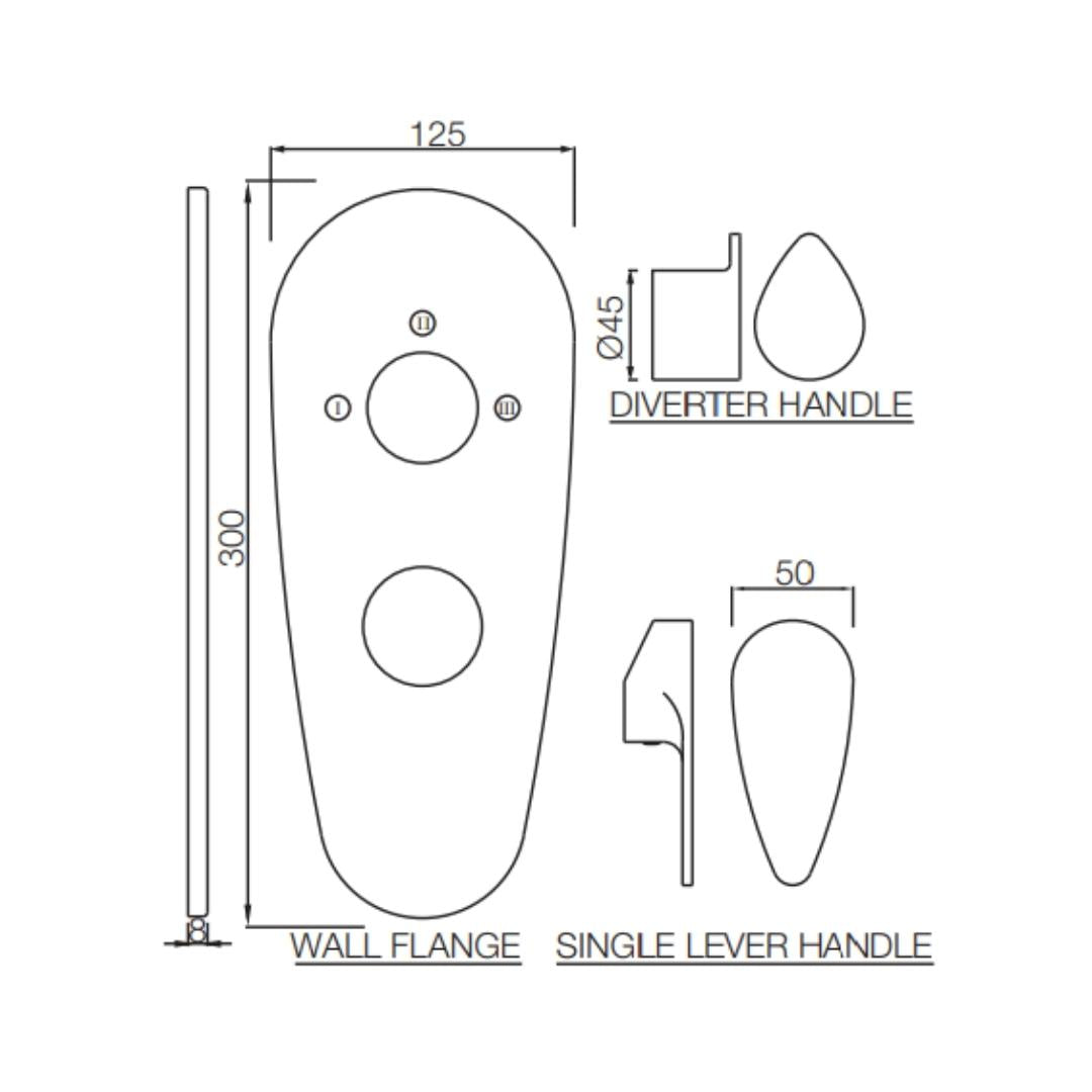 Jaquar 3 Way Diverter Vignette Prime VGP-GRF-81783NK Normal Flow - Graphite Finish