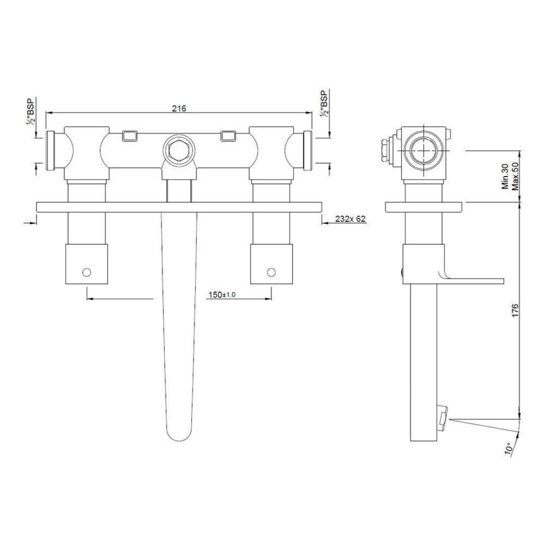 Jaquar Wall Mounted Basin Mixer Vignette Prime VGP-WHM-81433 - White Matt