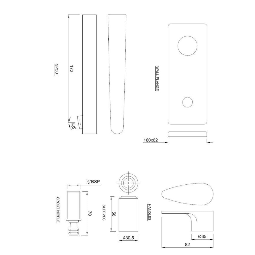 Jaquar Wall Mounted Basin Tap Vignette Prime VGP-WHM-81441K - White Matt