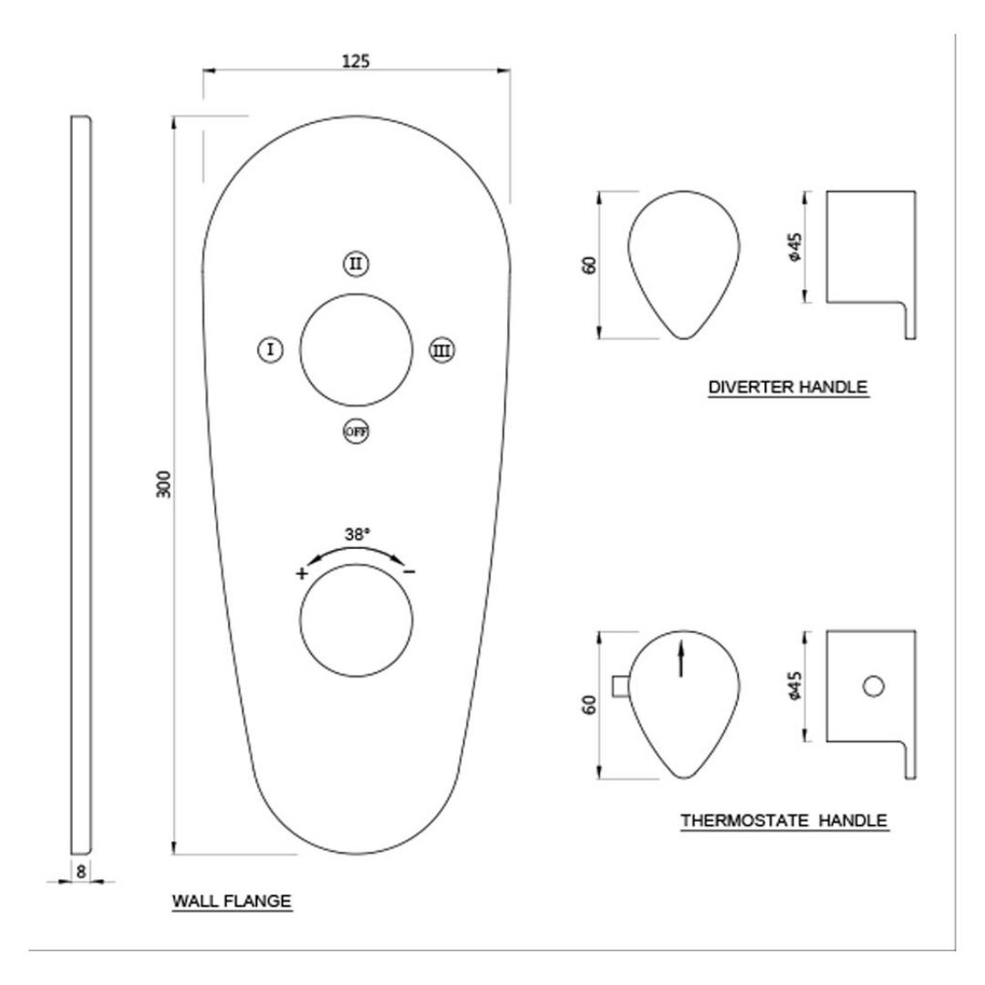 Jaquar 3 Way Thermostatic Diverter Vignette Prime VGP-WHM-81683 Normal Flow - White Matt Finish