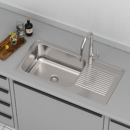 Carysil Stainless Steel Sink Vogue VOGUE SINGLE BOWL WITH DRAINER 27 X 18 X 7 ( 27 x 18 inches ) - Glossy