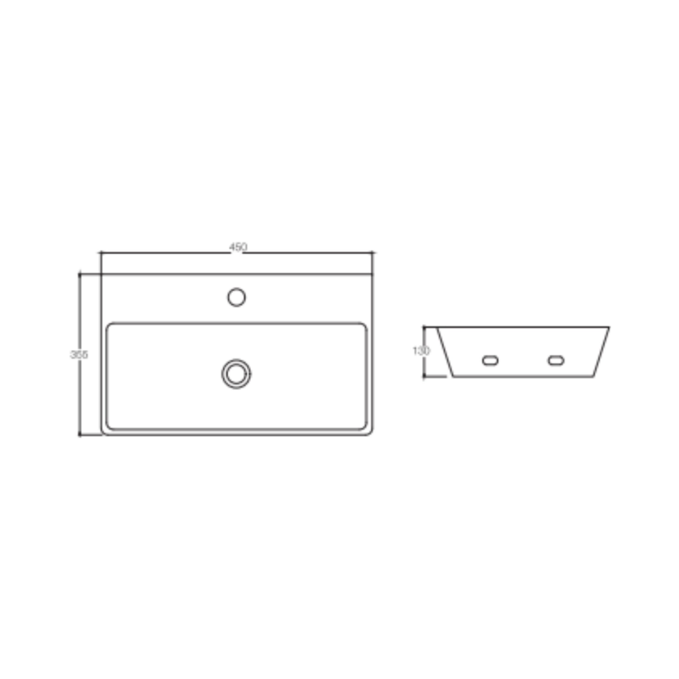 Parryware - Table Top Rectangle White Wash Basin - Clara - C8845
