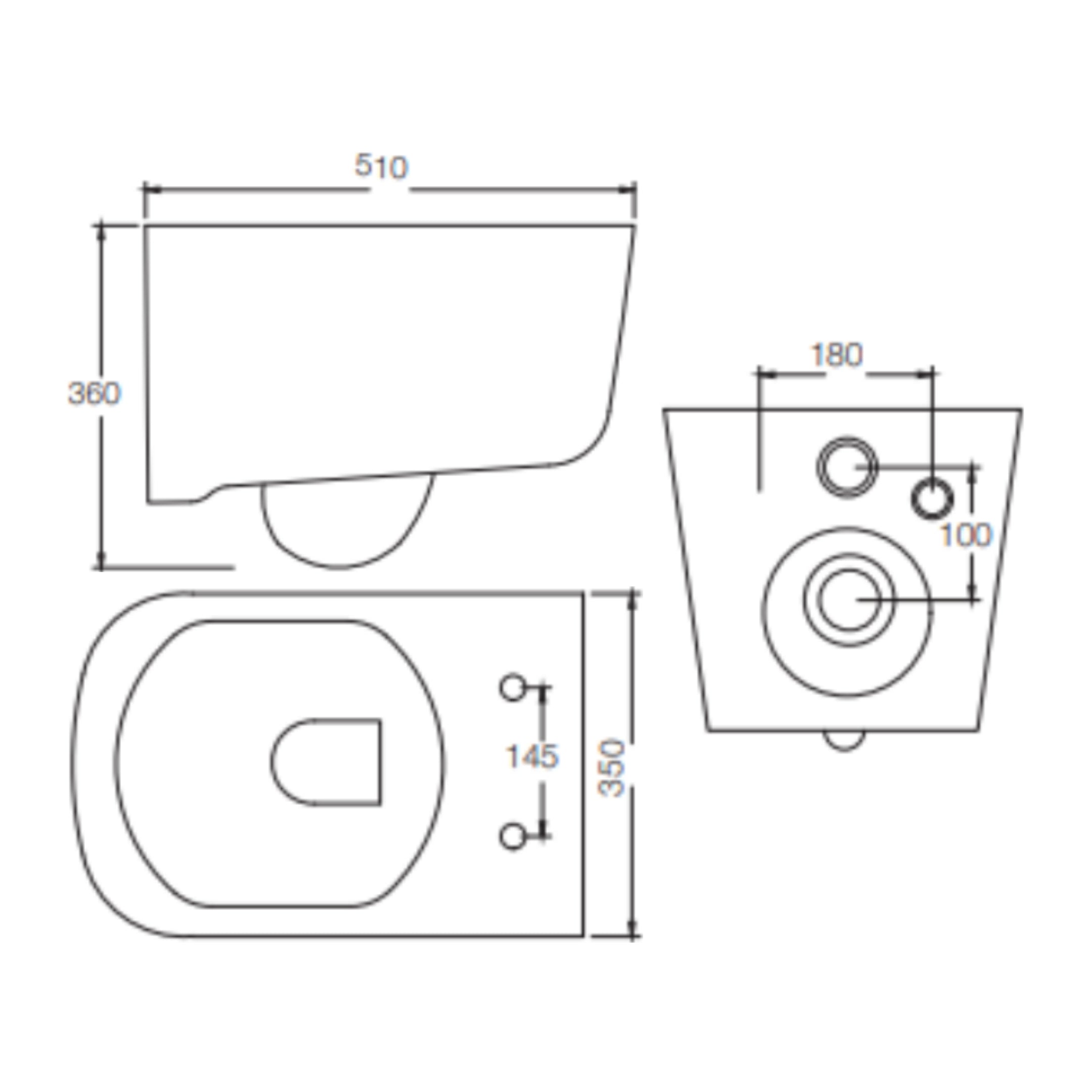 Parryware Wall Mounted White Closet WC Grand Hi-Jet GRAND HI-JET