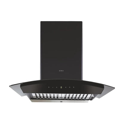 Elica 75 cm Wall Mounted Chimney WDAT HAC 75 MS NERO + Elica 75 cm 3 Burner Hob DFS AB Series IND FLEXI AB 375 DX DFS