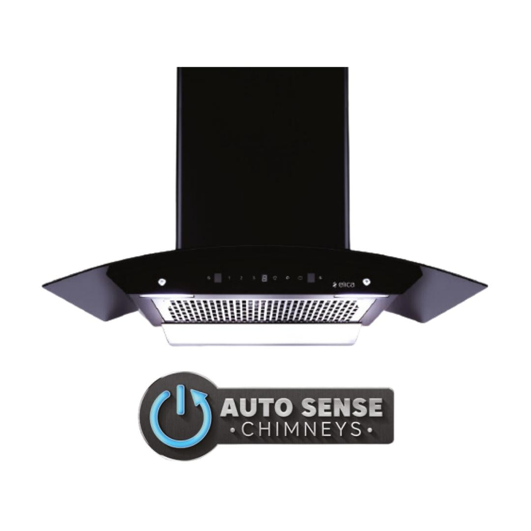 Elica 60 cm Wall Mounted Chimney Auto Sense Auto Sense WDFL 606 HAC LTW MS NERO