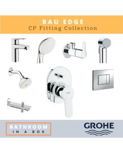 Grohe CP Fittings Bundle Bauedge Series Chrome Finish with 4 Inches Regular Shower GRO 005