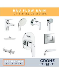 Grohe CP Fittings Bundle Bauflow Series Chrome Finish with 8 Inches Rain Shower GRO 002