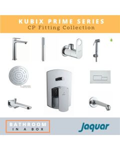 Jaquar CP Fittings Bundle Kubix Prime Series Chrome Finish with 6 Inches Rain Shower JAQ 003