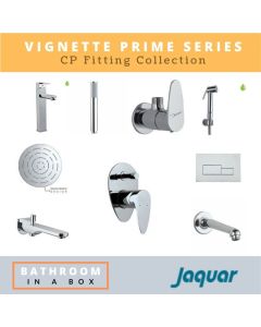 Jaquar CP Fittings Bundle Vignette Prime Series Chrome Finish with 6 Inches Rain Shower JAQ 004