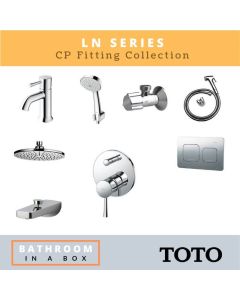 Toto CP Fittings Bundle LN Series Chrome Finish with 8 Inches Rain Shower TOT 004