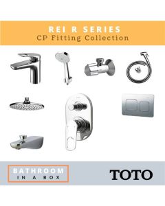 Toto CP Fittings Bundle REI-R Series Chrome Finish with 8 Inches Rain Shower TOT 001