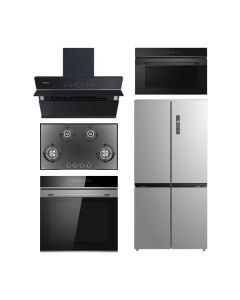 Hafele Chimney + Hob + Oven + Microwave + Refrigerator Combo HACHOMR-06