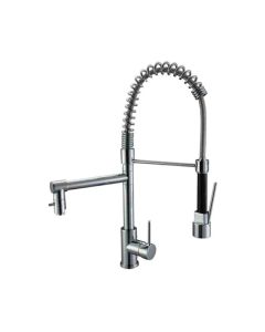 Simoll Table Mounted Semi-Professional Kitchen Faucet Revolution SM-2202 with Extractable Hand Shower Spout in Chrome Finish