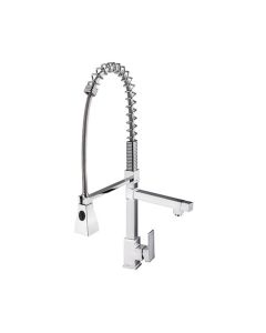 Simoll Table Mounted Semi-Professional Kitchen Faucet Cuba SM-2400 with Extractable Hand Shower Spout in Chrome Finish