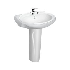 Hindware Full Pedestal Oval Shaped White Basin Area CONSTELLATION 10032