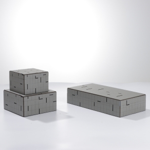 Modern Grey Leather Storage Box