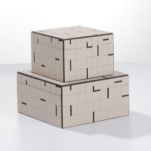 Stylish Beige Leather Square Storage Box