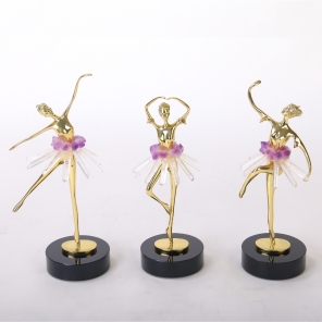 Dancing Dreams Purple Brass, Stone & Crystal Dancer Ornament