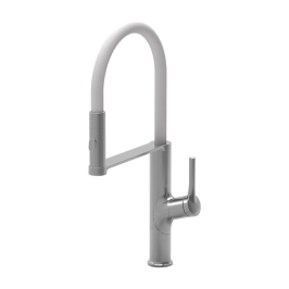 Carysil Table Mounted Semi-Professional Kitchen Sink Mixer ALA 1511 with Flexible Arm Hand Shower Spout in White Finish