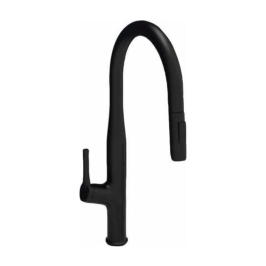 Carysil Table Mounted Pull-Out Kitchen Sink Mixer ALA 1512 with Extractable Hand Shower Spout in Matt Black Finish