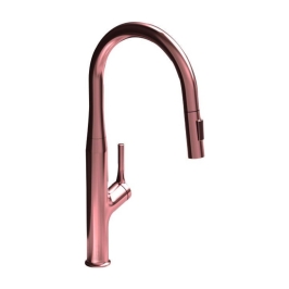 Carysil Table Mounted Pull-Out Kitchen Sink Mixer ALA 1512 with Extractable Hand Shower Spout in Rose Gold Finish