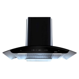 Elica 90 cm Wall Mounted Chimney Filterless Series WD TFL HAC 90 MS NERO LTW WITH INSTALLATION KIT