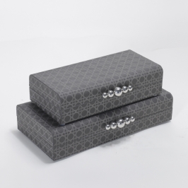 Luxurious Black PU Leather Square Storage Box