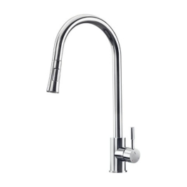 Artize Table Mounted Pull-Down Kitchen Sink Mixer FLO2 AKF-77175B with Extractable Hand Shower Spout in Chrome Finish