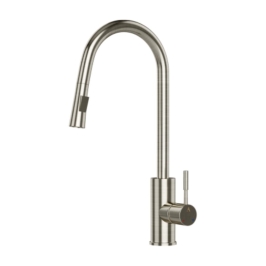 Artize Table Mounted Pull-Down Kitchen Sink Mixer FLO2 AKF-77175B with Extractable Hand Shower Spout in Stainless Steel Finish