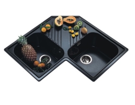 Nirali Quartz Sink Quartz Premium Range ATLANTIC LV 2 ( 33 x 19.5 inches )  -  Black Granite