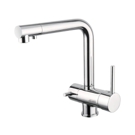 Hafele Table Mounted Regular Kitchen RO + Sink Mixer BE-PURE with Swinging Spout in Brushed Chrome Finish