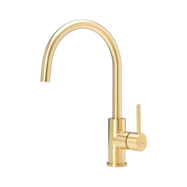 Reginox Table Mounted Regular Kitchen Sink Mixer PVD CANO with Extractable Hand Shower Spout in Gold Finish