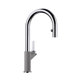 Hafele Table Mounted Pull-Down Kitchen Sink Mixer Blanco CARENA-S-VARIO with Extractable Hand Shower Spout in Alu Metallic Finish