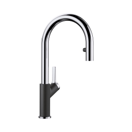 Hafele Table Mounted Pull-Down Kitchen Sink Mixer Blanco CARENA-S-VARIO with Extractable Hand Shower Spout in Anthracite Finish