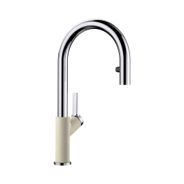Hafele Table Mounted Pull-Down Kitchen Sink Mixer Blanco CARENA-S-VARIO with Extractable Hand Shower Spout in Jasmine Finish