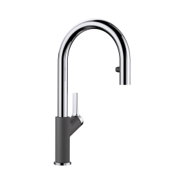 Hafele Table Mounted Pull-Down Kitchen Sink Mixer Blanco CARENA-S-VARIO with Extractable Hand Shower Spout in Rock Grey Finish