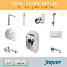 Jaquar CP Fittings Bundle Opal Prime Series Chrome Finish with 6 Inches Rain Shower JAQ 001